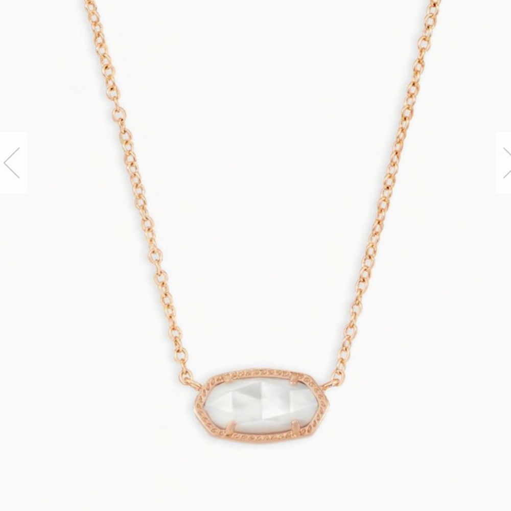 Kendra Scott rose gold ivory pearl Elisa necklace - Picture 1 of 6